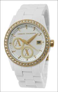 ARMANI EXCHANGE   Womens White Crystal Accents Watch AX5023 