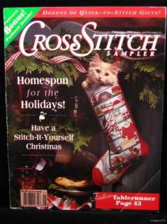 Christmas Cross Stitch Sampler Magazine 1992 Stocking Holiday Patterns 