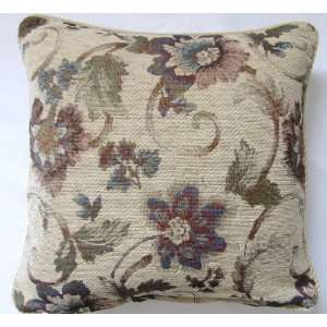  SHABBY CHIC CREAM Beige FLORAL 18 FILLED CUSHION PILLOW 
