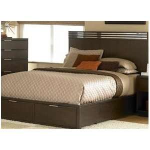  Queen Platform Bed with Footboard Storages of Cologne 