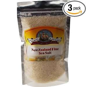 Caravel Gourmet Sea Salt Fine Pouch, New Zealand, 7.0 Ounce (Pack of 3 