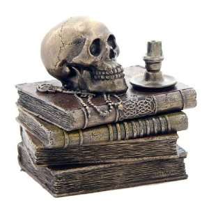 Wizards Study Trinket Box with Skull and Candle 