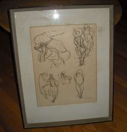 FRANCIS DE ERDELY Signed Drawing California LISTED  