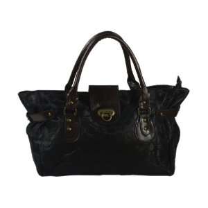  [Sabrina Black] Classic Black Double Handle Satchel Bag 
