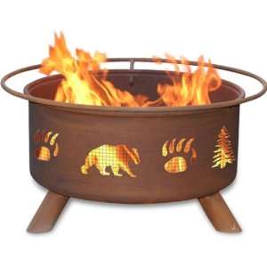   Products F107, 30 Inch Bear & Trees Fire Pit Patio, Lawn & Garden
