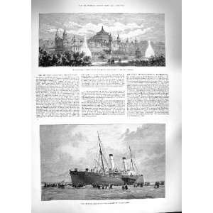  1888 CHANNEL SHIP INVICTA CALAIS BRUSSELS EXHIBITION