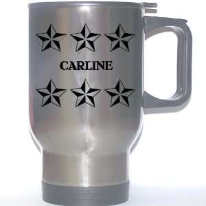  Personal Name Gift   CARLINE Stainless Steel Mug (black 