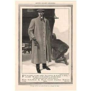  1908 Hart Schaffner & Marx Auto Coat Driving Coat Print Ad 