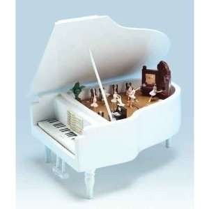   Animated Ballet in a White Baby Grand Piano Decoration