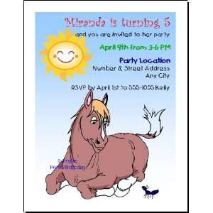 Cartoon Horse Birthday Party Invitation