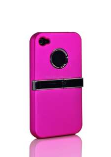 PINK Slim Snap On Rubberized w/Stand Back Case Cover for Apple iPhone 