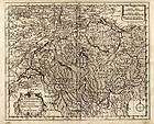 antique map cantons sw itzerland alps sanson halma 1705 returns
