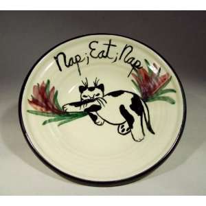  Nap,Eat,Nap Ceramic Cat Bowl or Plate created by Moonfire 
