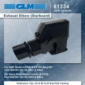 OMC AND VOLVO EXHAUST ELBOW STARBOARD (EFI)  GLM Part Number 51334 