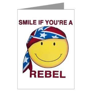 Greeting Cards (10 Pack) US Rebel Flag Smiley Face Smile If Youre A 