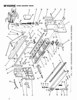Wysong Model No. 1252 Power Squaring Shear Parts Manual  