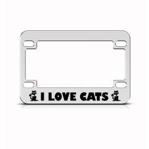  I Love Cats Cat Metal Bike Motorcycle License Plate Frame 