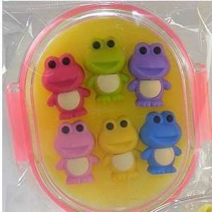  6 Frog Erasers in a Box Set Toys & Games