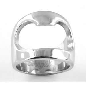  Stainless Steel Ring   Bottle Opener   Size  8 Jewelry