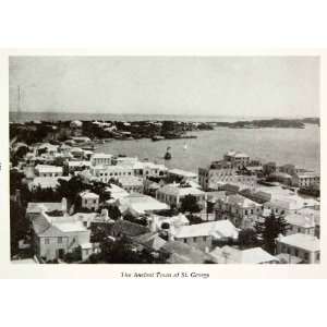  1947 Print St. George Bermuda Island Birds Eye View 