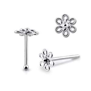  925 Silver Flower Nose stud Jewelry