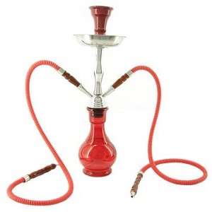  18 2 Hose Red Clear Hookah with briefcase Everything 