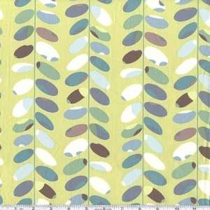  45 Wide Natural Effects Leaf Vine Stripe Olive Fabric By 