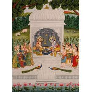   Shiva Linga   Water Color Painting On Cotton Fabric