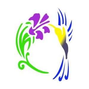  Tattoo Stencil   Hummingbird w/ Flower   #530 Health 