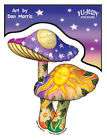 Sun Moon Stars Mushroom decal Peace window Art sticker