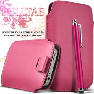 PINK PREMIUM PU LEATHER PULL TAB CASE COVER POUCH FOR VARIOUS MOBILE 