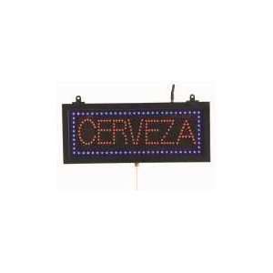  Spanish High Visibility LED Cerveza Sign, 6 3/4 x 16 1/8 