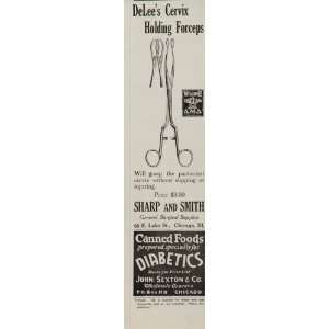  1926 Ad DeLees Cervix Holding Forceps Sharp Smith 