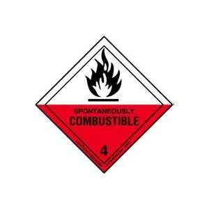  Spontaneously Combustible Label, Worded, Paper, Roll of 