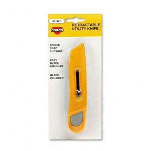 COSCO  Plastic Utility Knife with Retractable Blade and Snap Closure 