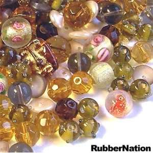  Jewelry Makers Lampwork Crystal Bead Mix GOLD COAST 