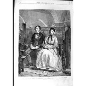  1869 HEMSLEY FINE ART LADY MAN CHURCH BIBLE ROMANCE