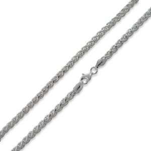   Silver Italian 18 Spiga Wheat Chain Necklace   5.0MM Jewelry