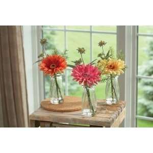  Gerber Daisy in Milk Bottle Vase   Orange, Pink or Yellow 