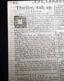 COLONIAL AMERICA Pre Revolutionary War 1767 Newspaper  