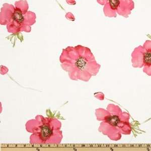  56 Wide Cotton Voile Large Floral White/Pink/Green Fabric 