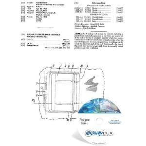  NEW Patent CD for SLIDABLE VEHICLE ROOF ASSEMBLY 