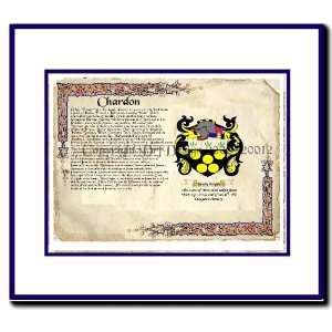  Chardon Coat of Arms/ Family History Wood Framed