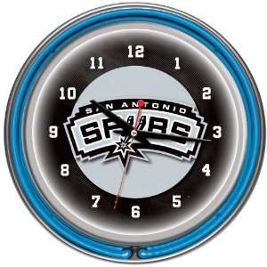   San Antonio Spurs NBA Chrome Double Ring Neon Clock