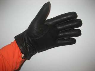 2011 HUGO BOSS Black Leather Lined Gloves 9.5 US Large  