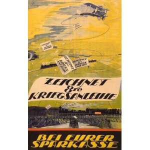   War I Poster   Zeichnet 8te Kriegsanleihe bei Eurer Sparkasse 38 X 24