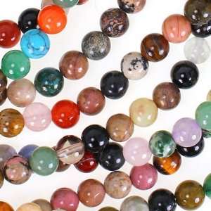   6mm Round Multi Colored Assorted Gemstone Beads Arts, Crafts & Sewing