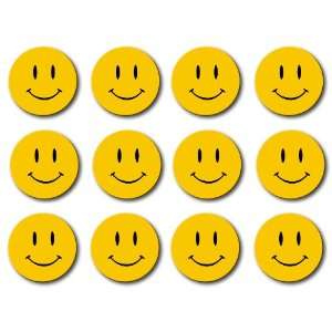  Set of 12 Button Smiley Clean Face Badge One Inch Diameter 