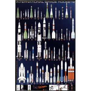 International Space Rockets Lamina Framed Poster Print 