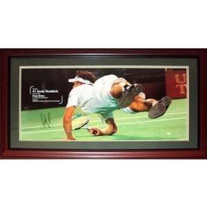  Andy Roddick Autographed (Dive) Deluxe Framed Poster 